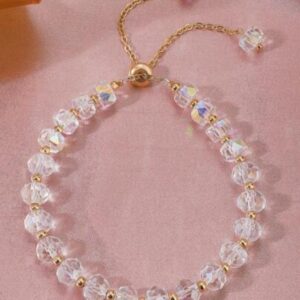 CRYSTAL BEADS SHINING ADJUSTABLE BRACELET