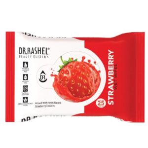 DR.RASHEL  STRAWBERRY WET FACIAL WIPES ( PAKC OF 25 SHEETS )