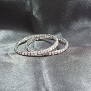 MILD PURPLE COLOUR AD STONE BANGLES ( set of 2 ) ( 2*4)