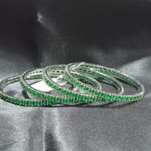 EMERALD STONE BANGLES ( SET OF 4 ) ( 2*6)