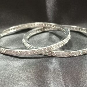 WHITE COLOUR AD STONE BANGLES ( SET OF 2 ) ( 2*6 )