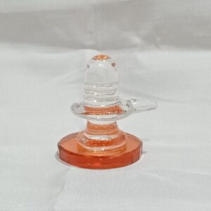 GLASSY SIVALINGA STATUE ( ORANGE SHADE )