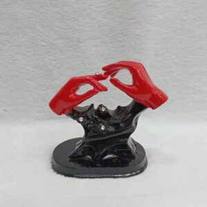 ROMANTIC VALENTINE COUPLE SHOWPIECE ( RED AND BLACK )